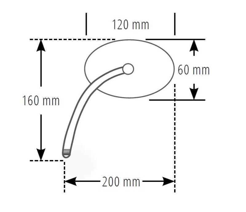 HIGHSIDER smart Styre Spegel Agila Krom Oval, Vänster, Ej E-godkänd (1st) Figur 4