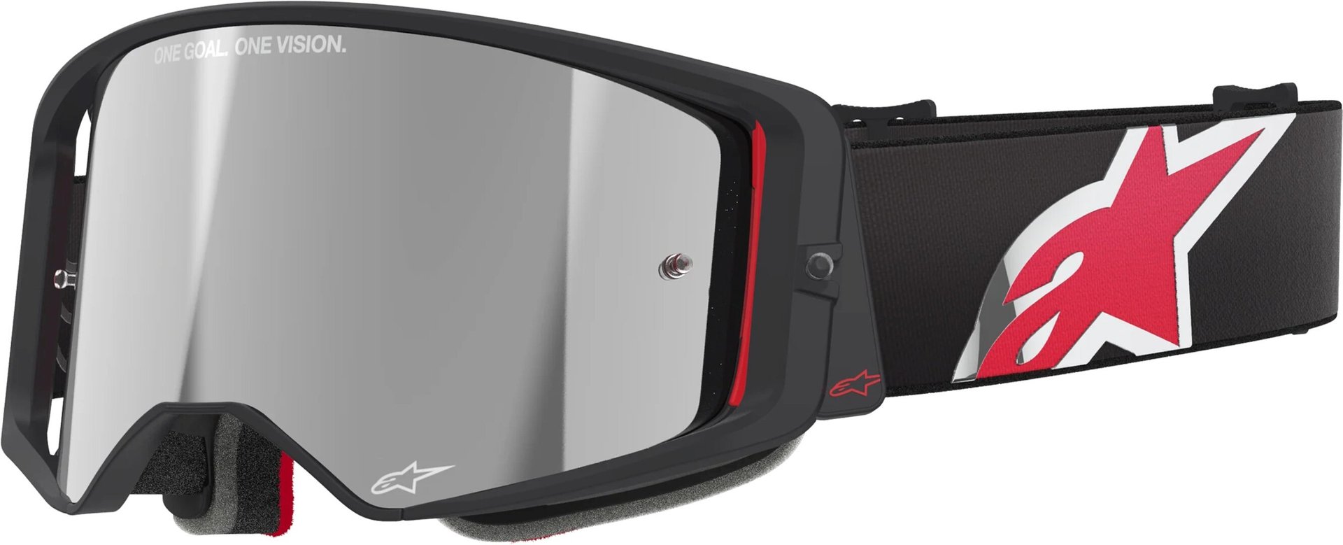 Alpinestars Supertech Corp Absolute Vision Stripe Mirror Ochelari de motocross Negru/Roșu Figura 1