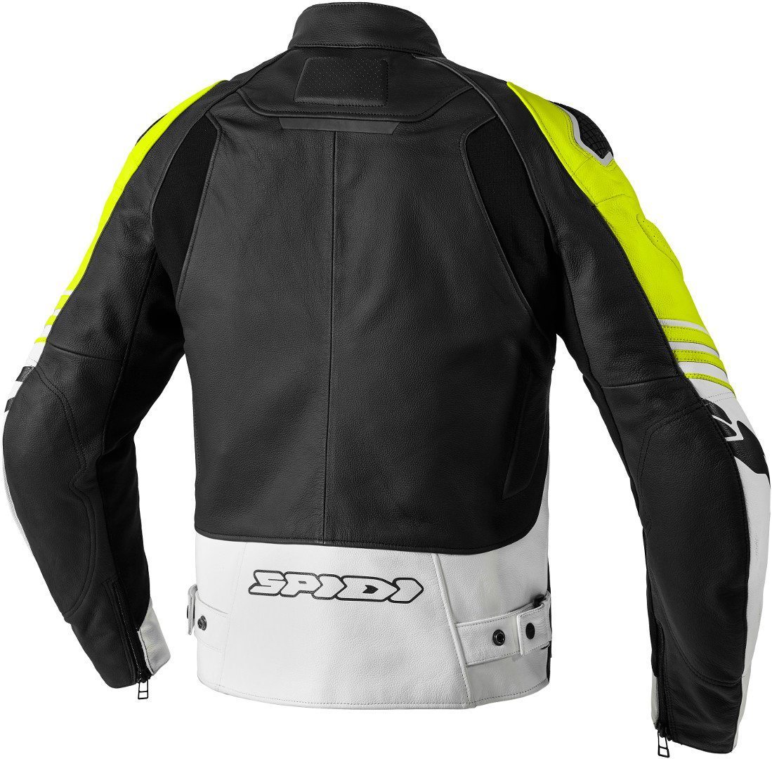 Spidi Track Warrior Motorcycle Leather Jacket black/yellow 50 Figure 2