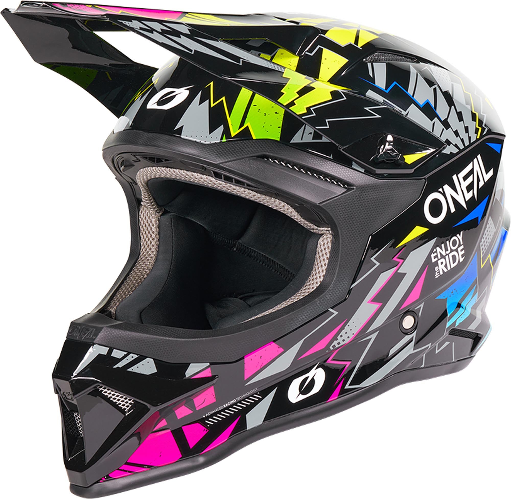 Oneal 1SRS Stixx Kinder Motocross Helm schwarz/bunt Y/XL (51-52) Abbildung 1