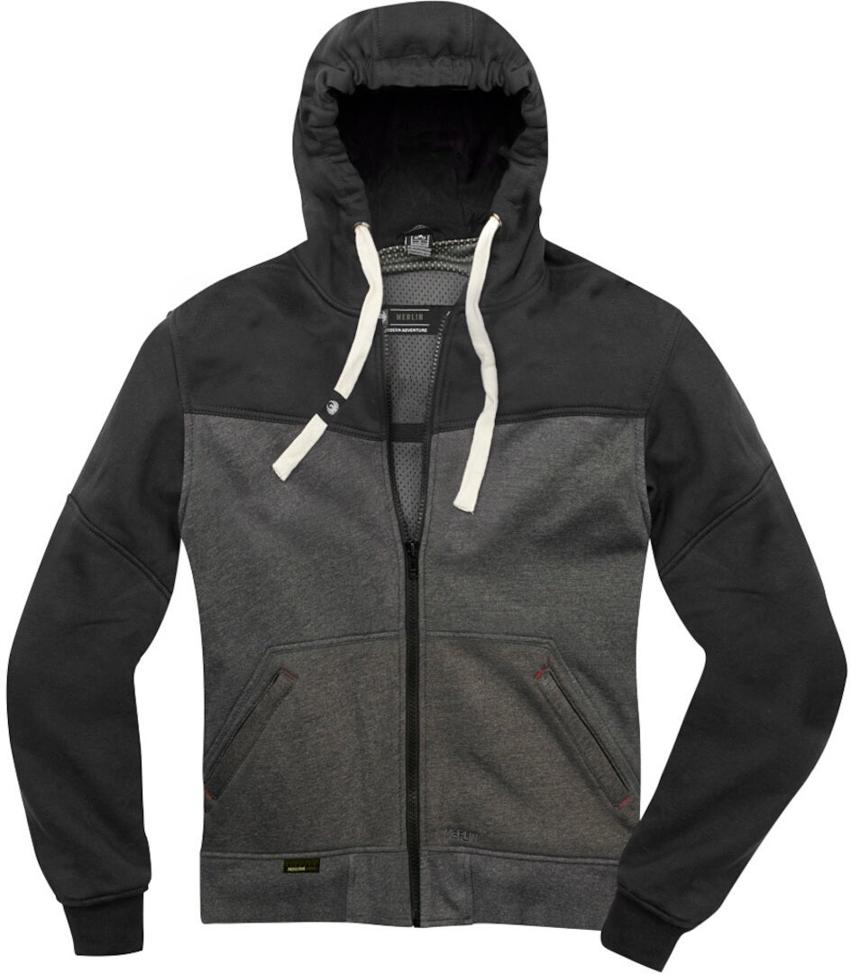 Merlin Hurley Giacca con cappuccio con zip da moto Grigio scuro/nero M Figura 5