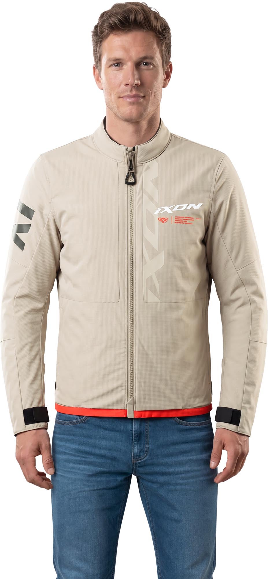 Ixon Combat オートバイテキスタイルジャケット 砂/赤 L 図3