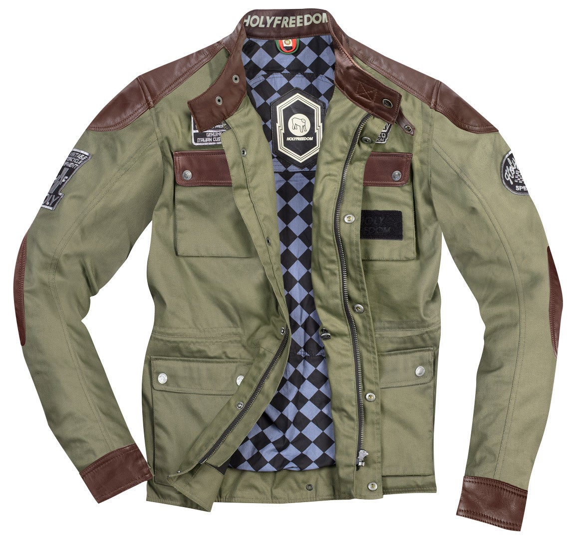 HolyFreedom Quattro Waxed Evo Motorcycle Textile Jacket Khaki XL Figure 2