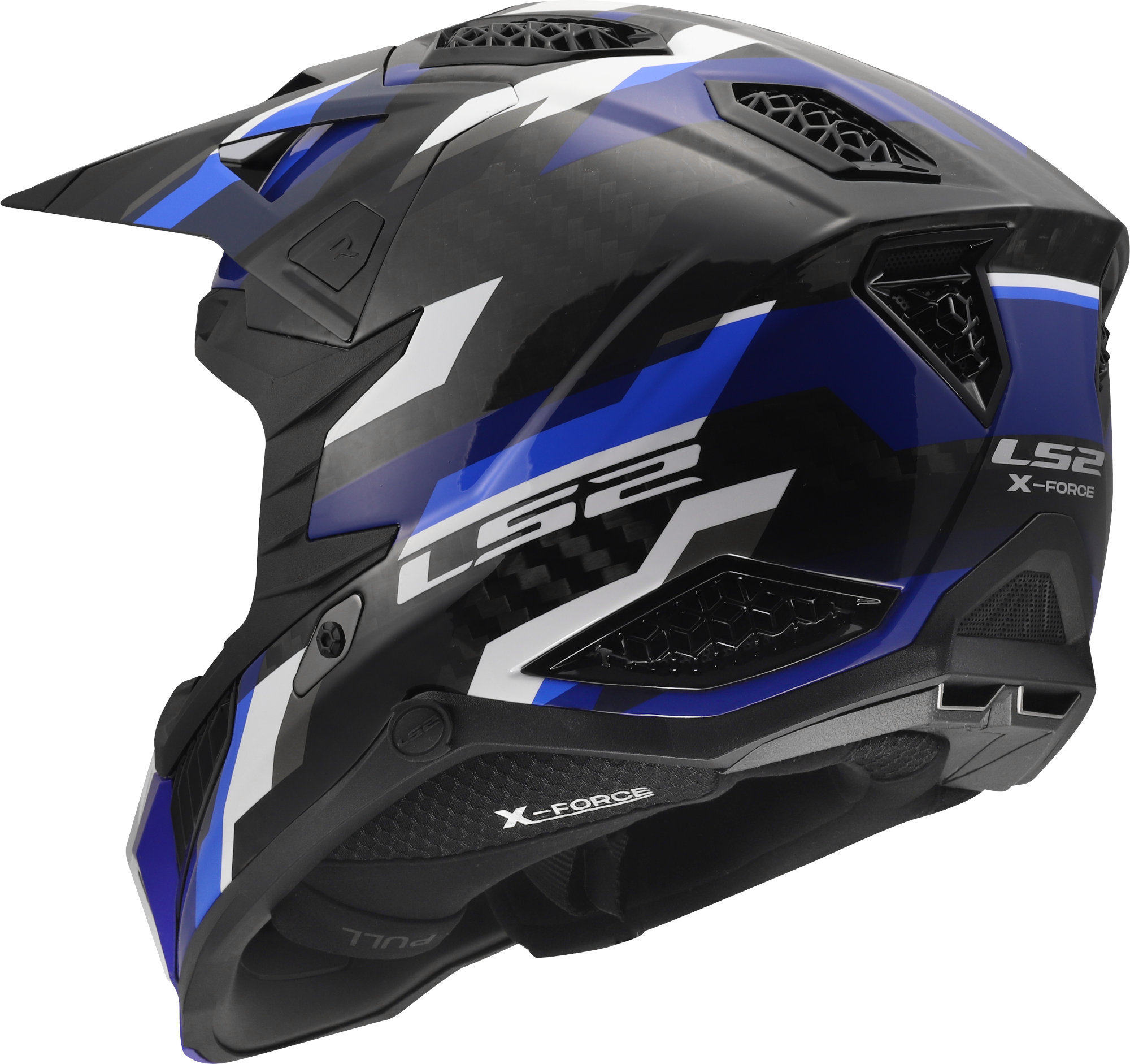 LS2 MX703 X-Force Phantom Motocrosshelm blauw/wit S (55/56) Figuur 3