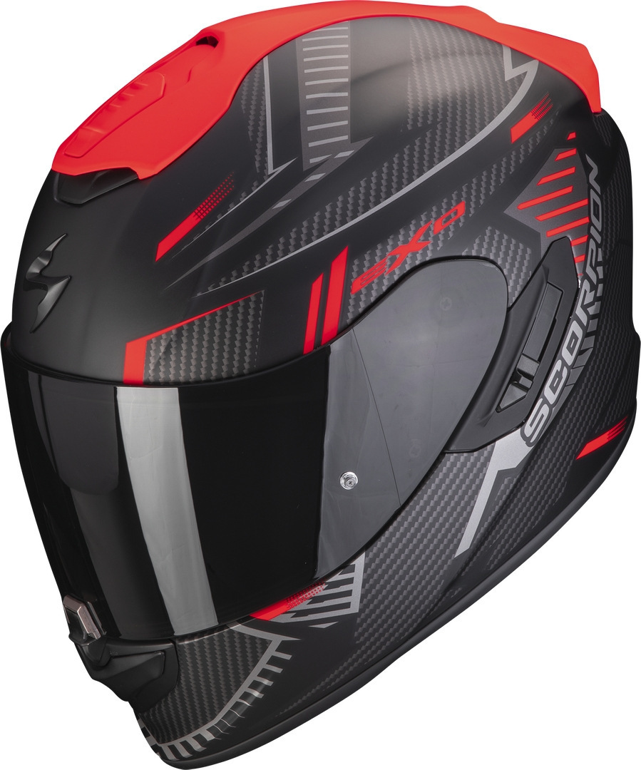 Scorpion EXO-1400 Evo Air Shell Hjälm Svart matt/röd S (55/56) Figur 1