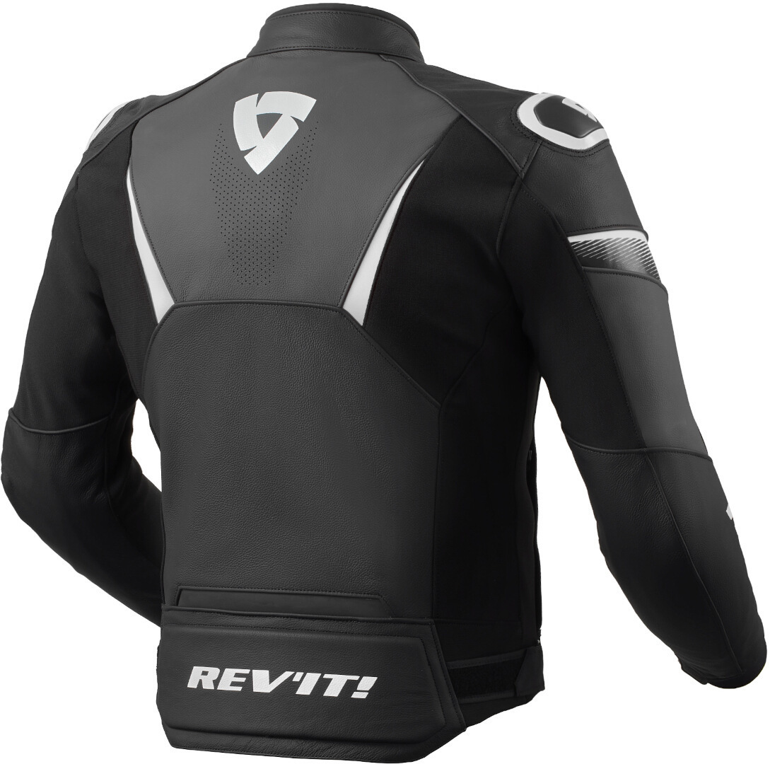 Revit Argon 2 jaqueta de couro perfurada da motocicleta preto/branco 52 Figura 2