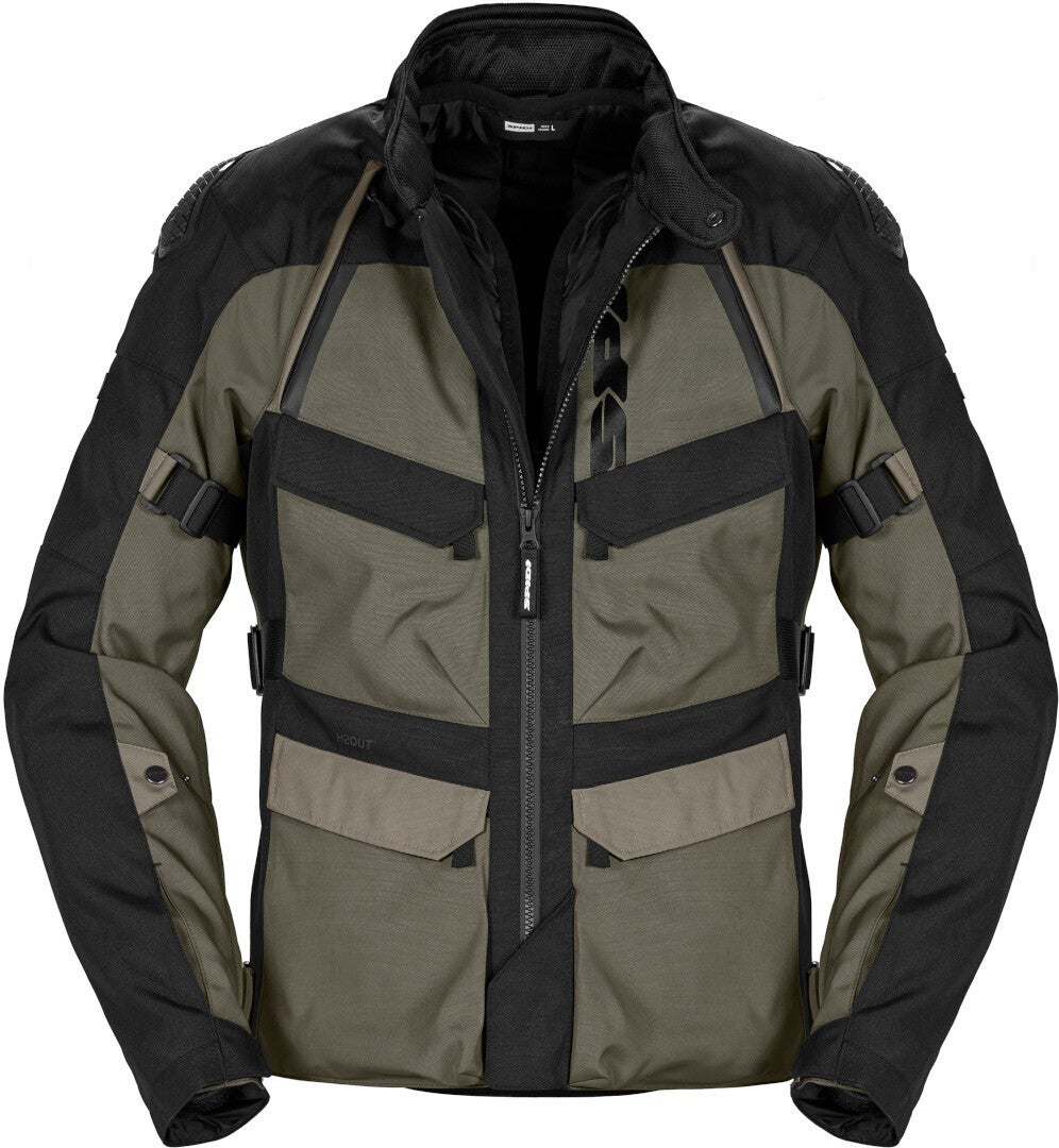 Spidi RW H2Out Motorcycle Textile Jacket black/olive 4XL Figure 1