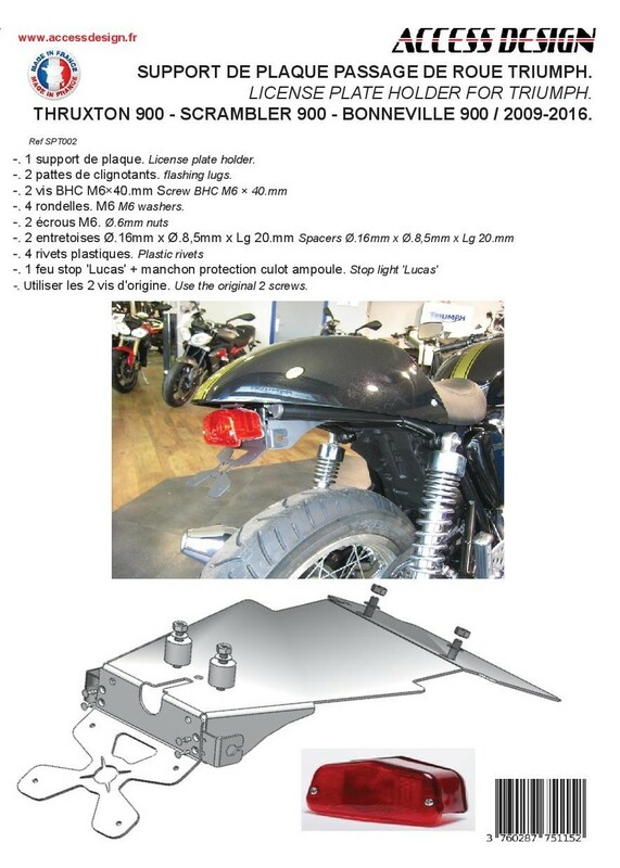 Design de acces Suport pentru plăcuțe pentru aripa roții Triumph Bonneville 900 negru Figura 7