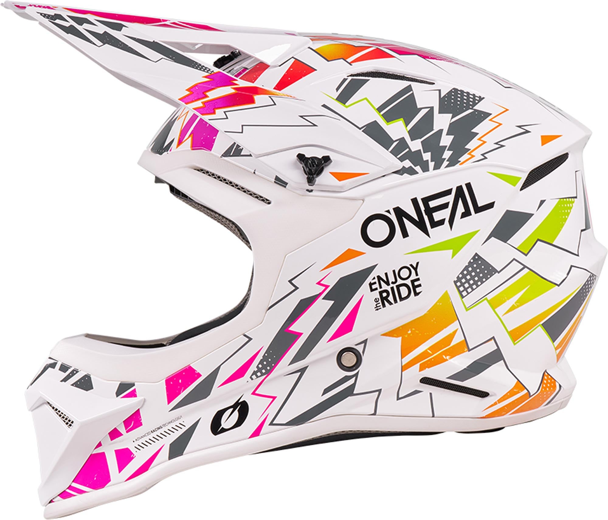 Oneal 1SRS Stixx Casco da motocross giovanile bianco/multicolore Y/M (48) Figura 3