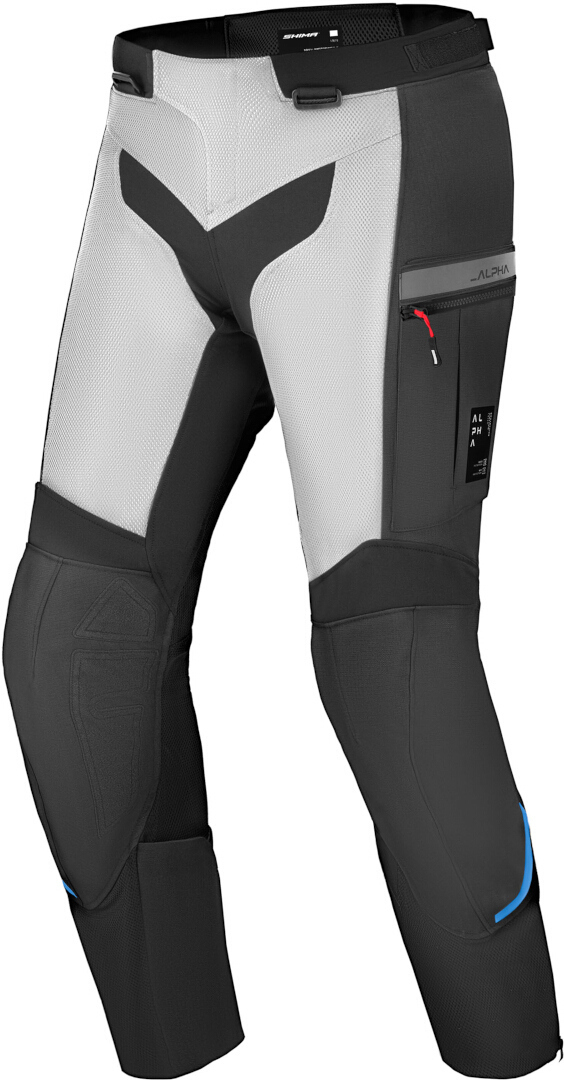 SHIMA Alpha waterproof Motorcycle Textile Pants black/light grey M Figure 1