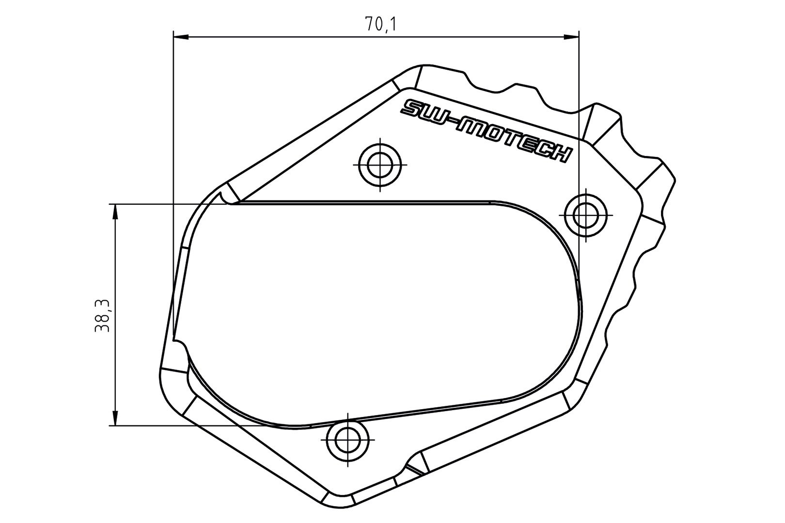 SW-Motech Extension for side stand foot - Black/silver. BMW R 1200 GS, R 1250 GS. Figure 3