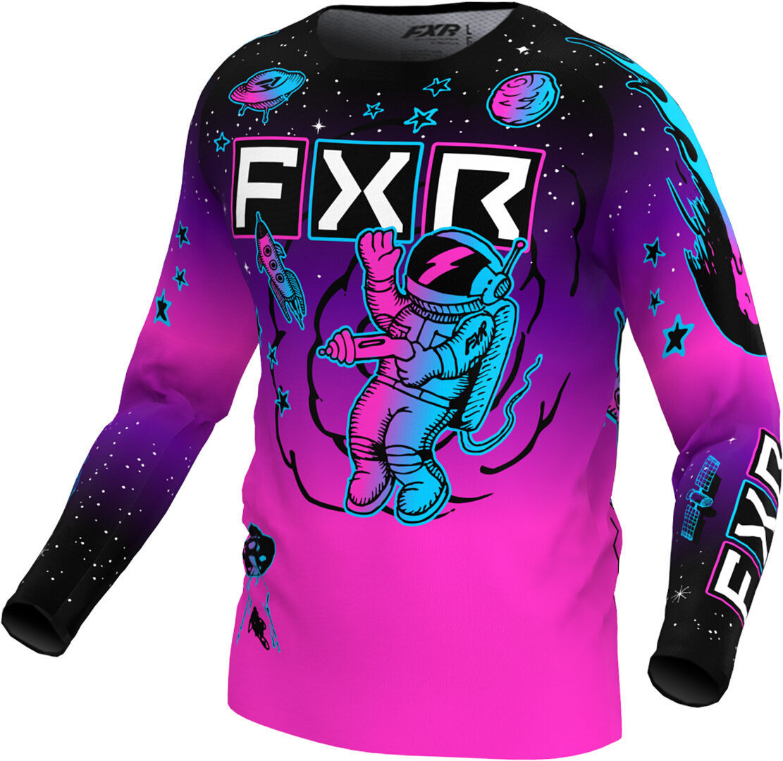FXR Clutch 2024 Youth Motocross tröja Svart/rosa S Figur 1