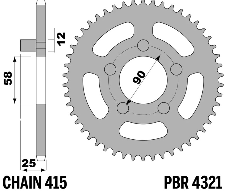 PBR Bakre kedjestålstandard - 415 Figur 2