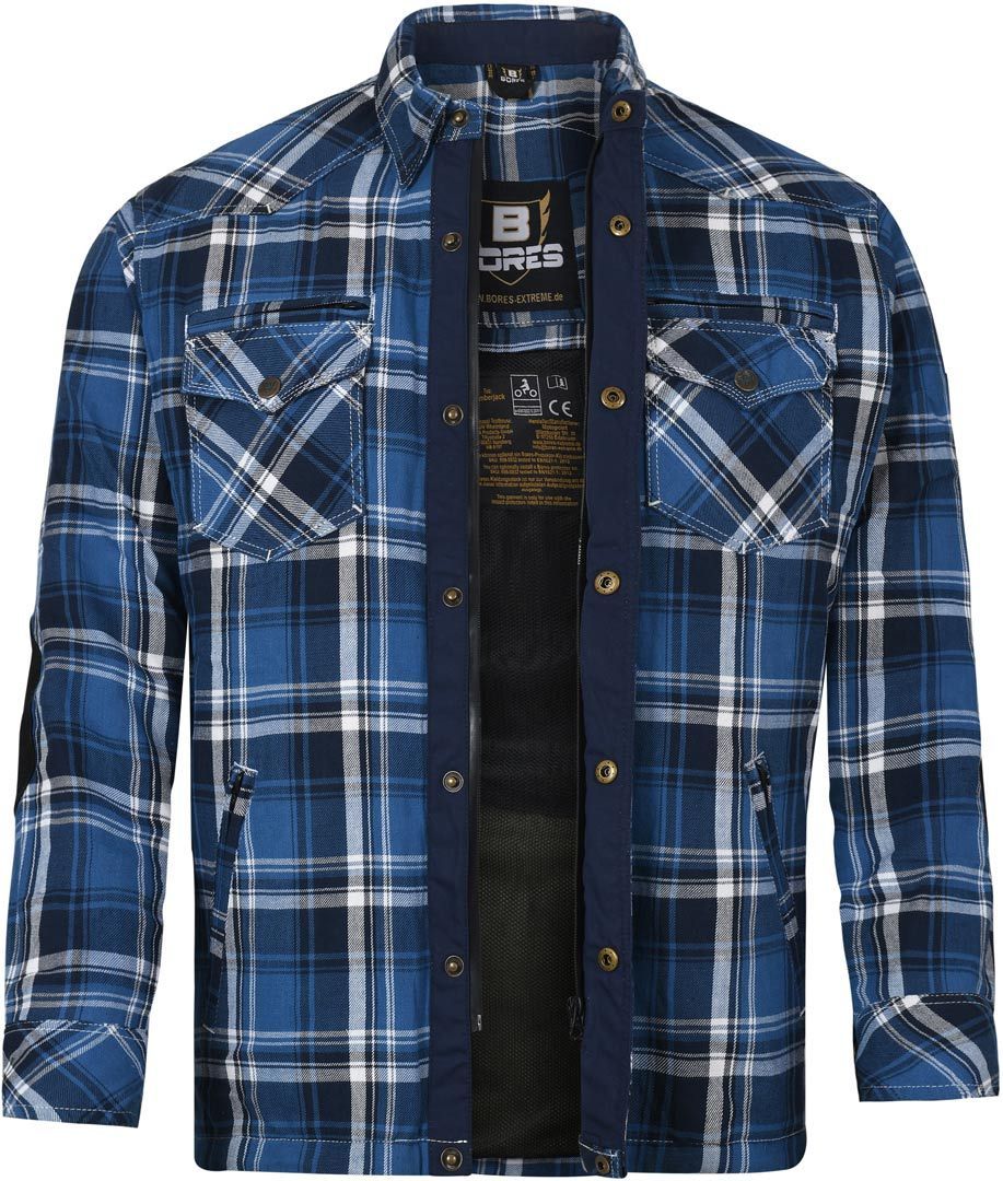 Bores Lumberjack Premium Camicia da moto blu/bianco M Figura 1