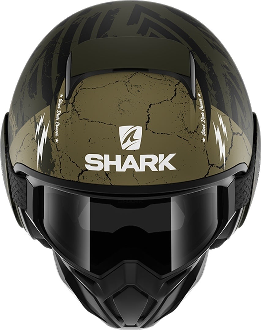 Shark Street-Drak Crower Capacete do jato preto fosco/verde M (57/58) Figura 4