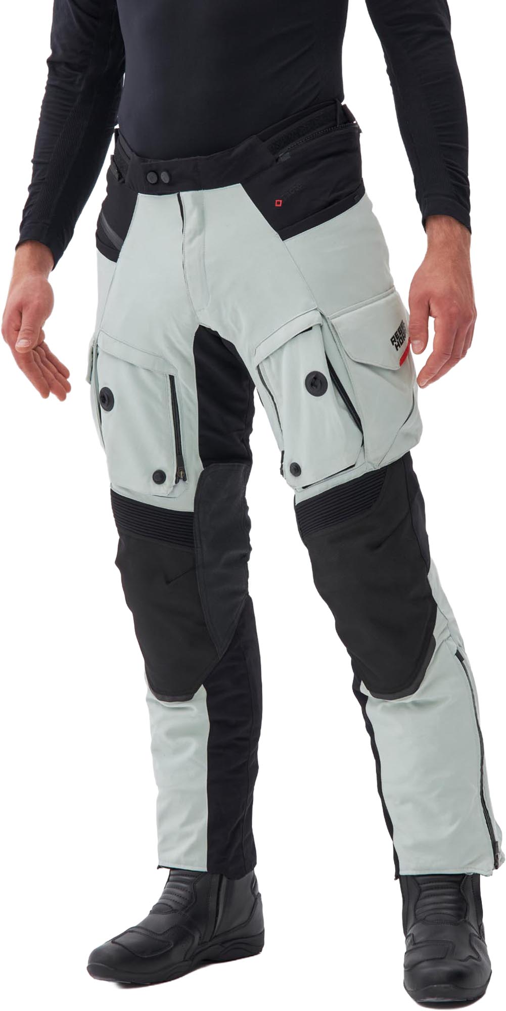 Rebelhorn Range waterproof Motorcycle Textile Pants grey/black/red S Figure 3