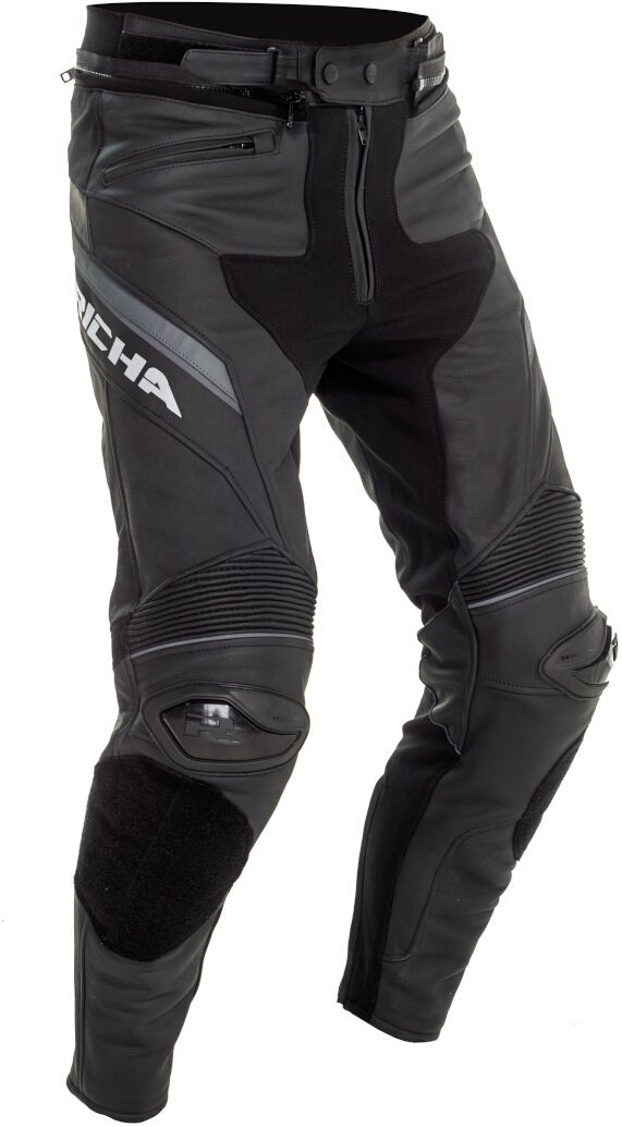 Richa Viper 2 Street perforerede motorcykel læderbukser Sort 48 Figur 1