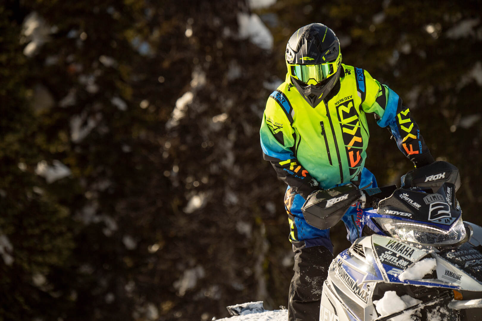 FXR Helium Lite 2023 One Piece Snowmobile Suit blue/yellow M Figure 4