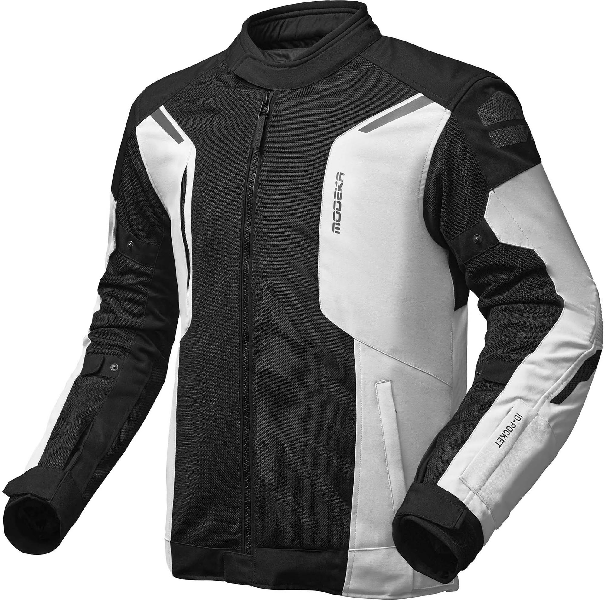 Modeka Khao Air II wasserdichte Motorrad Textiljacke schwarz/hellgrau Kurz 8XL Abbildung 1