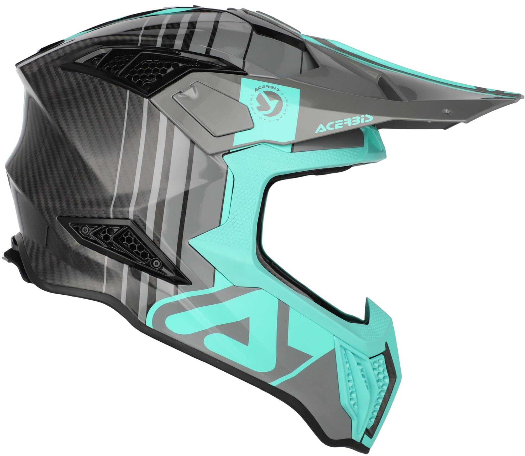 Acerbis Airstrike-C Graphic Carbon Motocross Helm schwarz/türkis XS (53/54) Abbildung 2