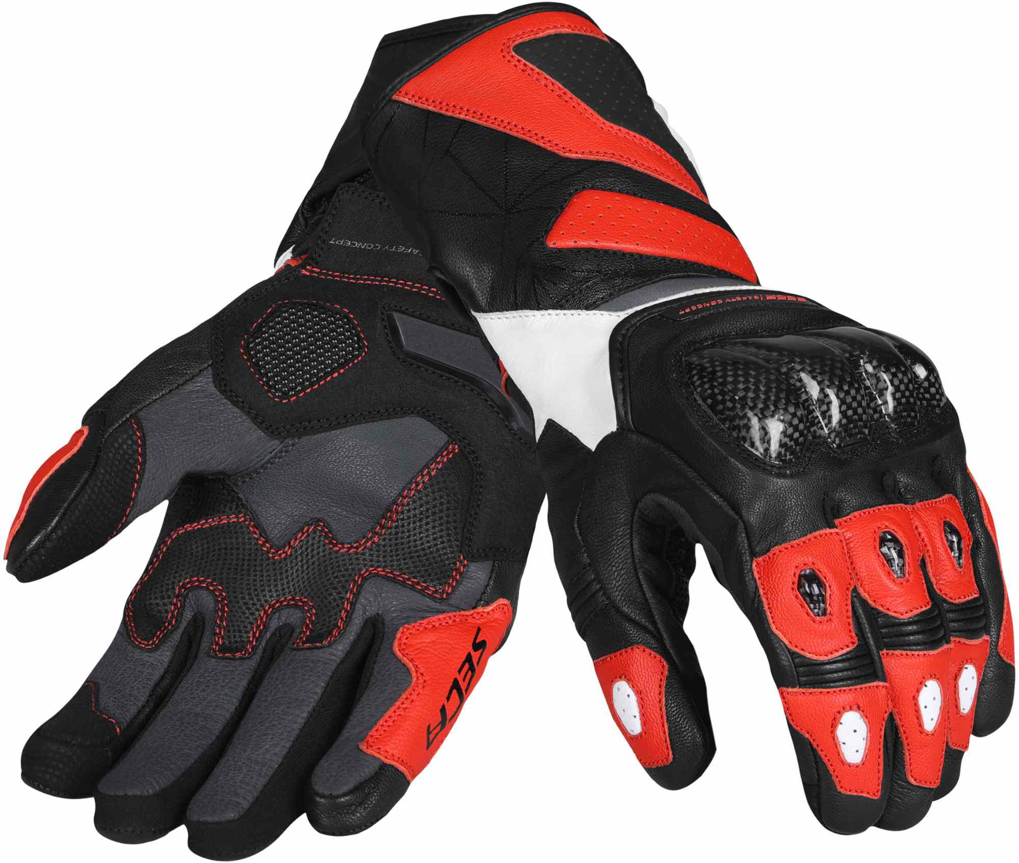 Seca Atom Motorcycle Gloves black/red M Figure 1