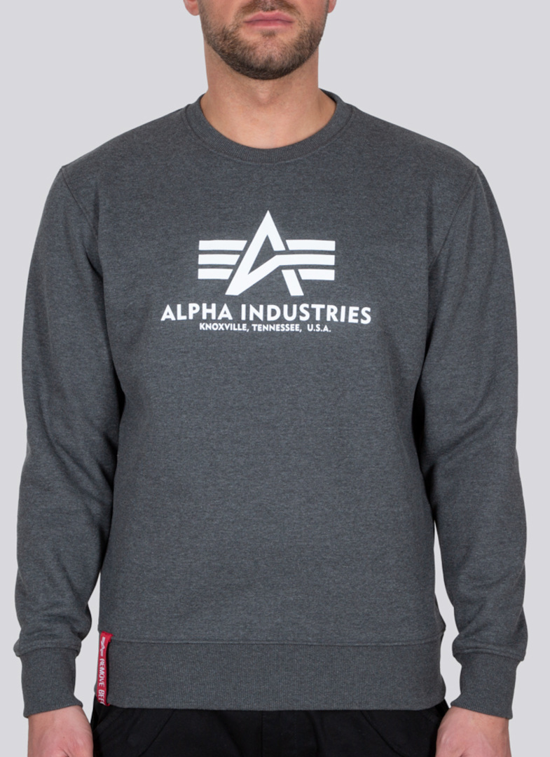 Alpha Industries Basic Camisola cinza-manchado S Figura 1