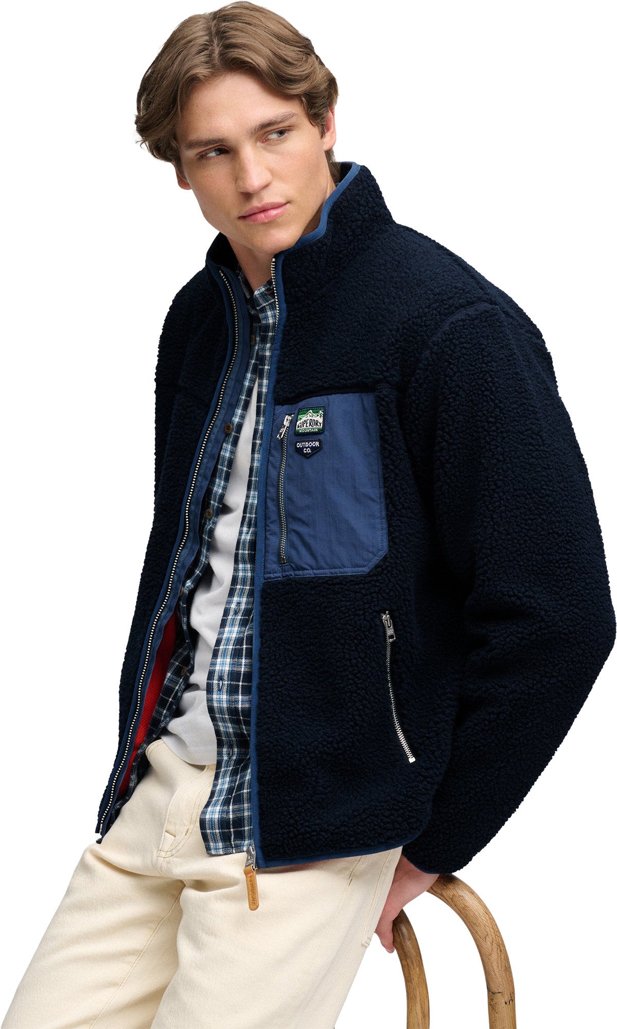 Superdry & Co Vintage Retro Giacca in pile Blu navy S Figura 5