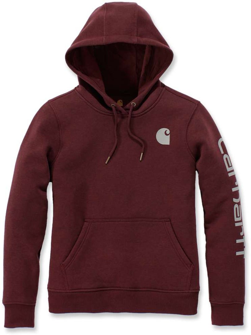 Carhartt Clarksburg Logo Hettegenser for damer Mørkerød M Figur 1