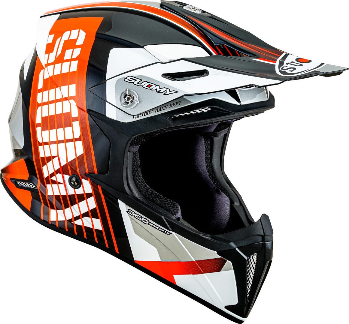 Suomy X-Wing Amped E06 Motocross hjelm sort/hvid/orange XXL (63) Figur 7