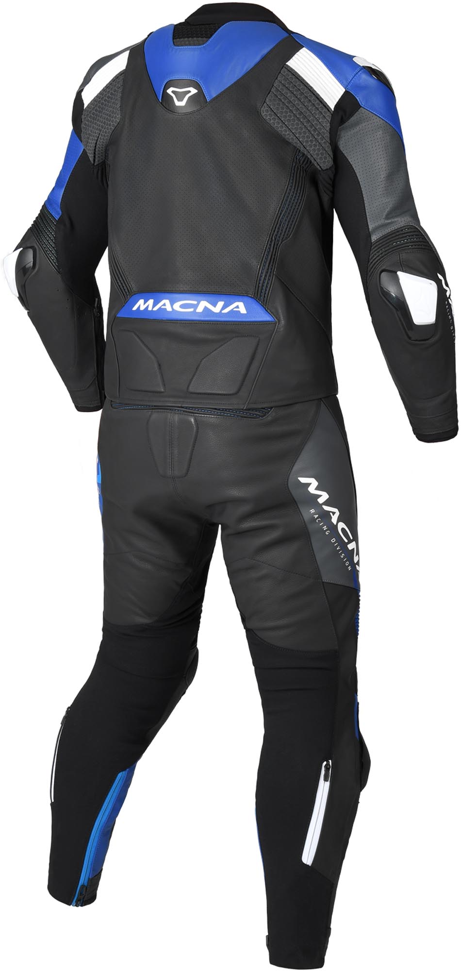 Macna Blitz Tuta in pelle da motociclista a due pezzi nero/blu 52 Figura 2