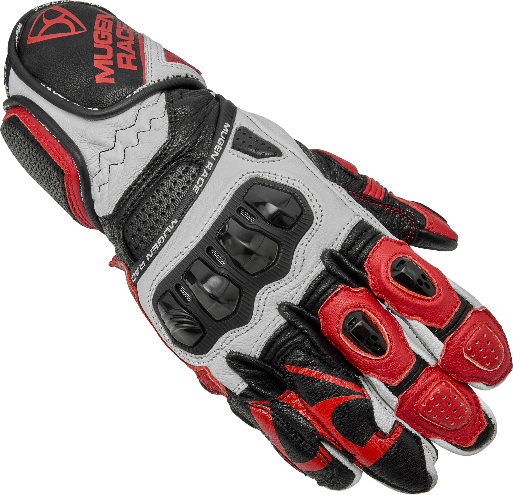 MUGENRACE Chili Sport Motorcykel handsker sort/hvid/rød S Figur 1