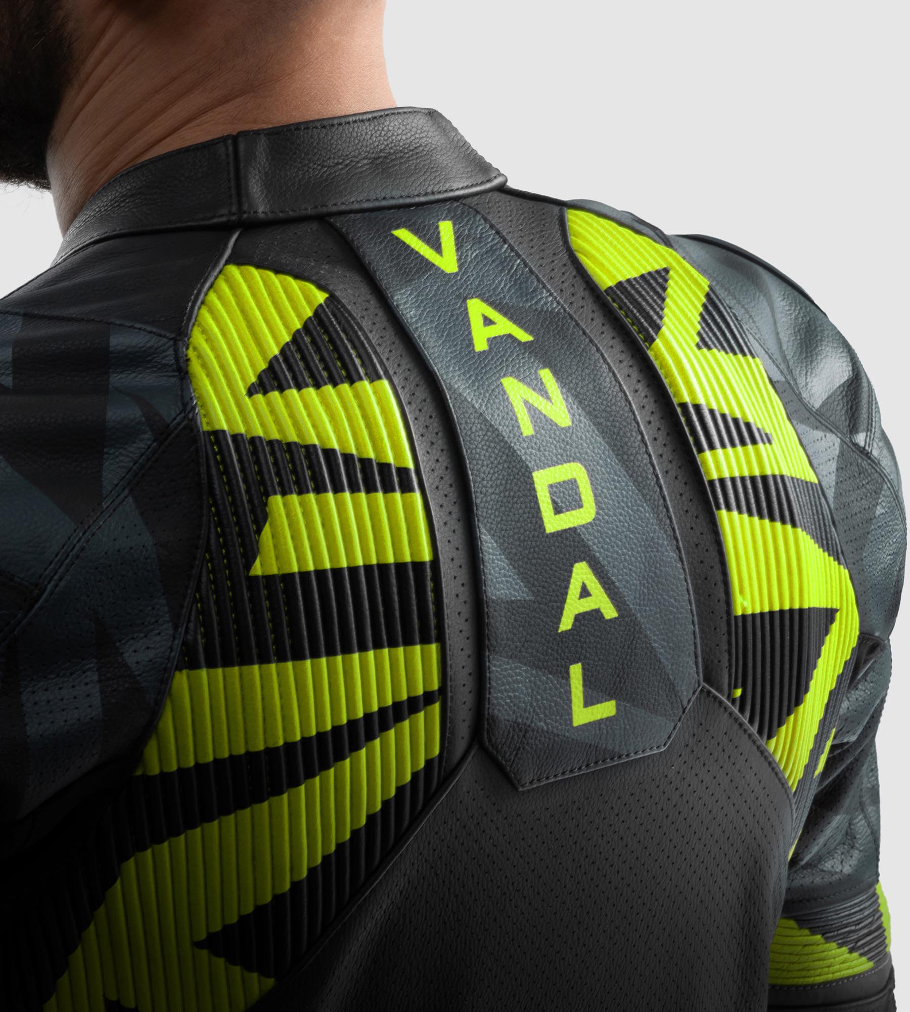 Rebelhorn Vandal 2 Motorcycle Leather Jacket black/grey/yellow 60 Figure 4