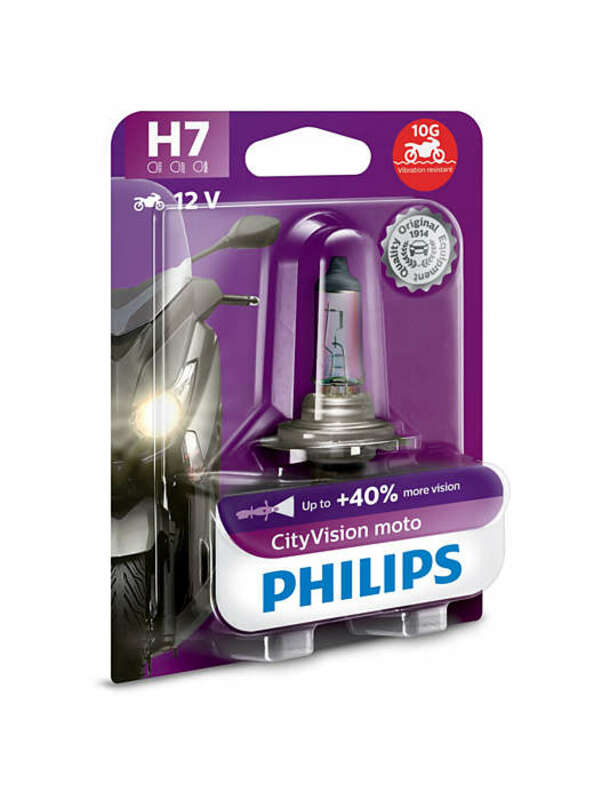 Side view of PHILIPS H7 CityVision Moto Light Bulb 12V/55W - x1