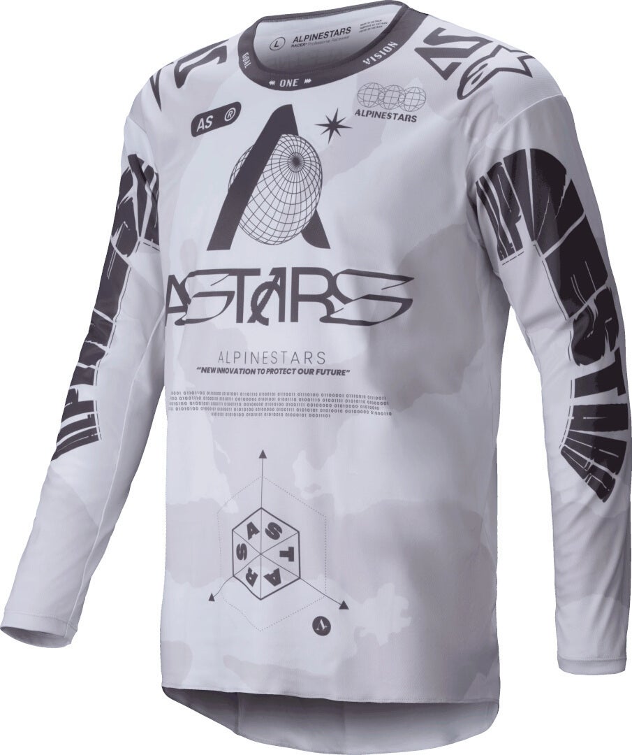Alpinestars Racer Hollow Motocross Jersey hellgrau/dunkelgrau XL Abbildung 1