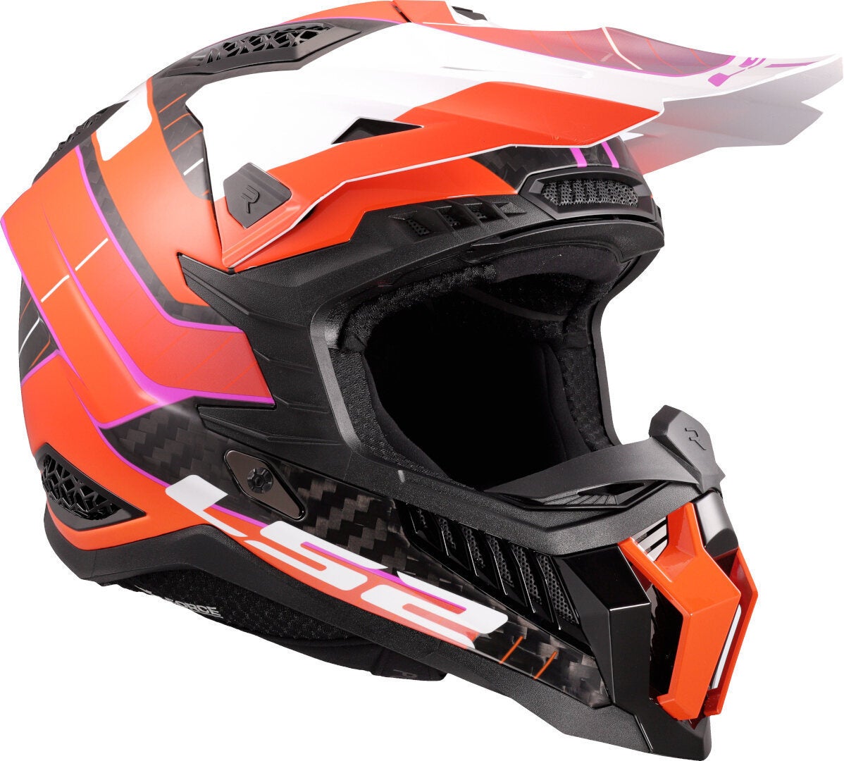 LS2 MX703 X-Force Galuo Carbon Motorcross Helm wit/oranje S (55/56) Figuur 7