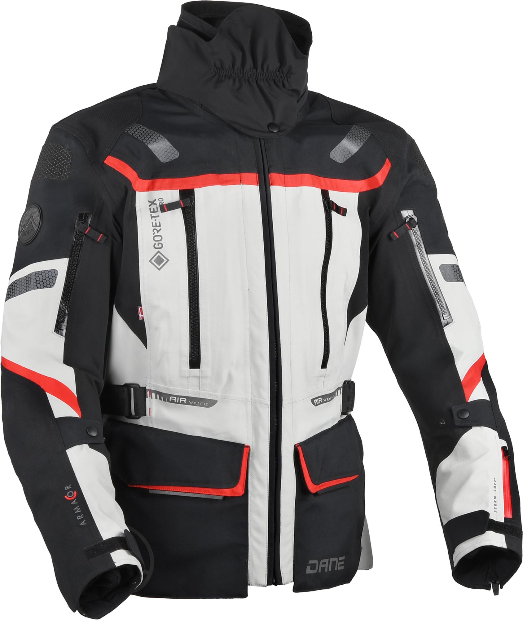 DANE Nimbus 3 Gore-Tex Pro waterproof Motorcycle Jacket black/grey/red L Figure 3