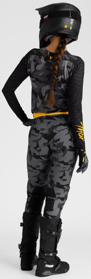 Thor Sportmode Shadow Dame Motocross bukser grå/sort/gul 3/4 Figur 7
