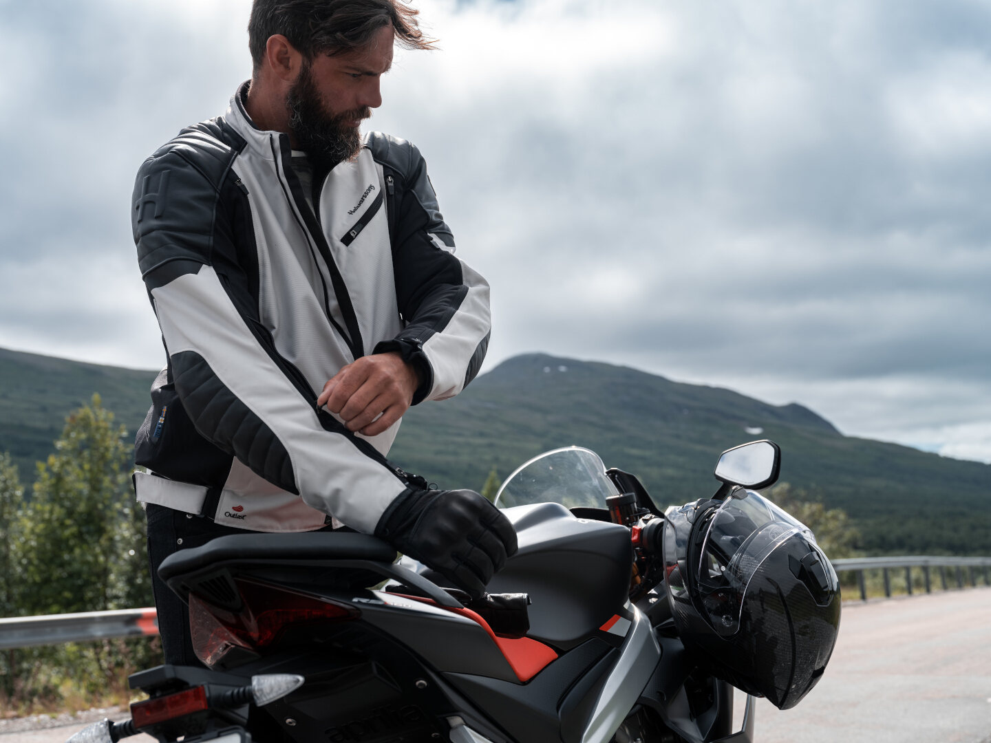 Halvarssons Solberg wasserdichte Motorrad Textiljacke schwarz/hellgrau 52 Abbildung 4