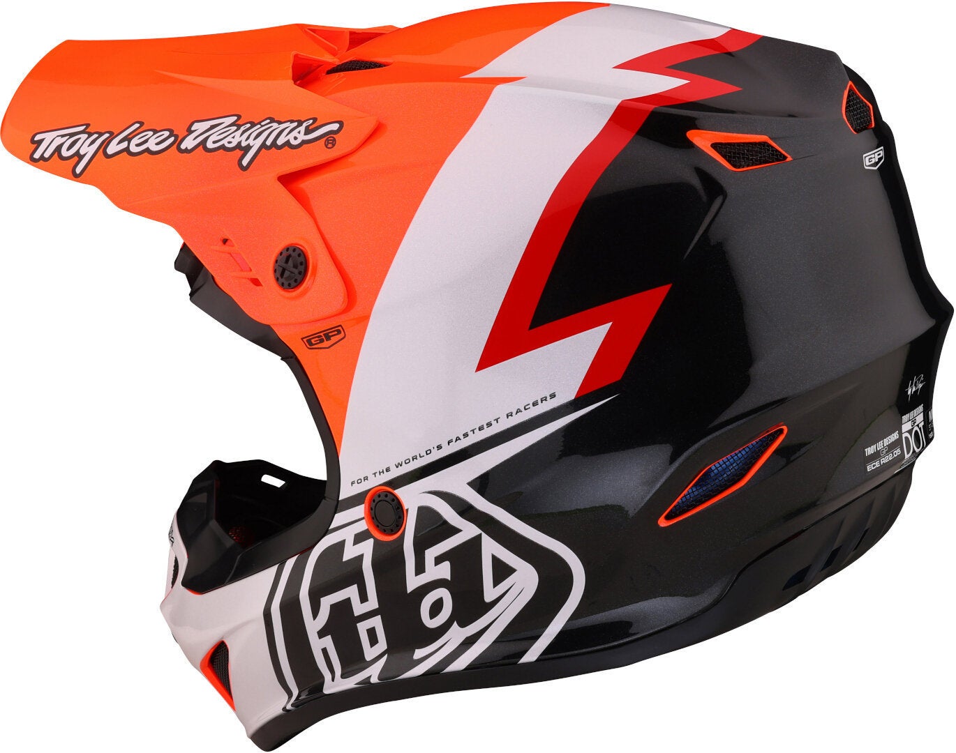 Troy Lee Designs GP Volt Casco da motocross nero/arancione/bianco M (57/58) Figura 6
