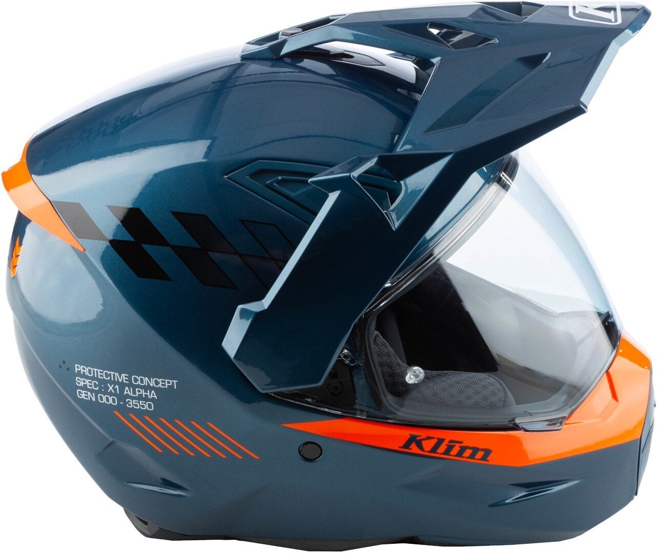 Side view of Klim X1 Alpha Carbon Enduro Helm