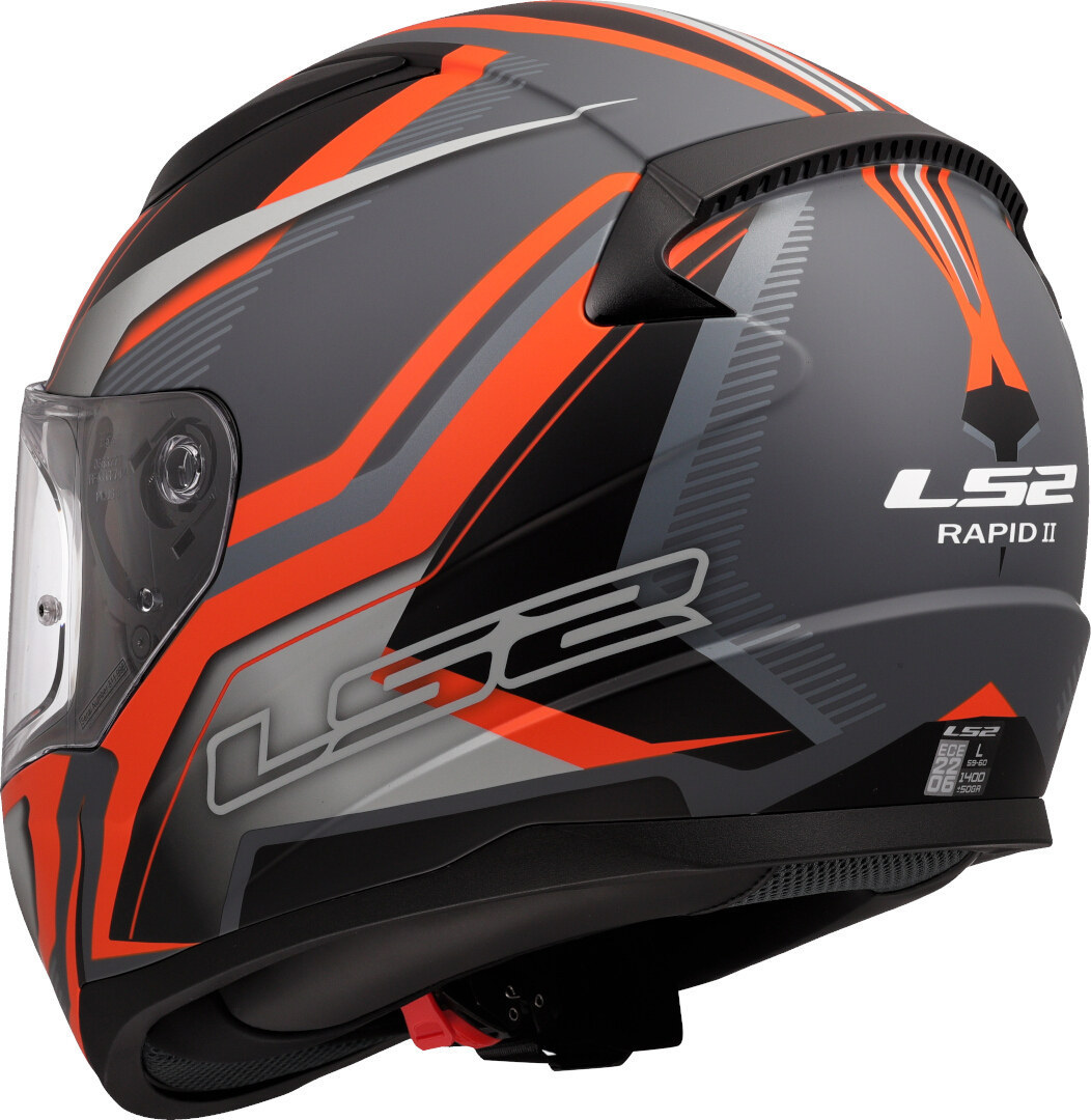 LS2 FF353 Rapid II Flitz Cască Gri mat/portocaliu XXL (63/64) Figura 3