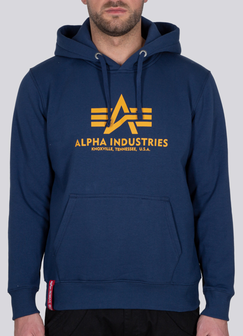 Alpha Industries Basic Hoodie dunkelblau/gelb S Abbildung 1