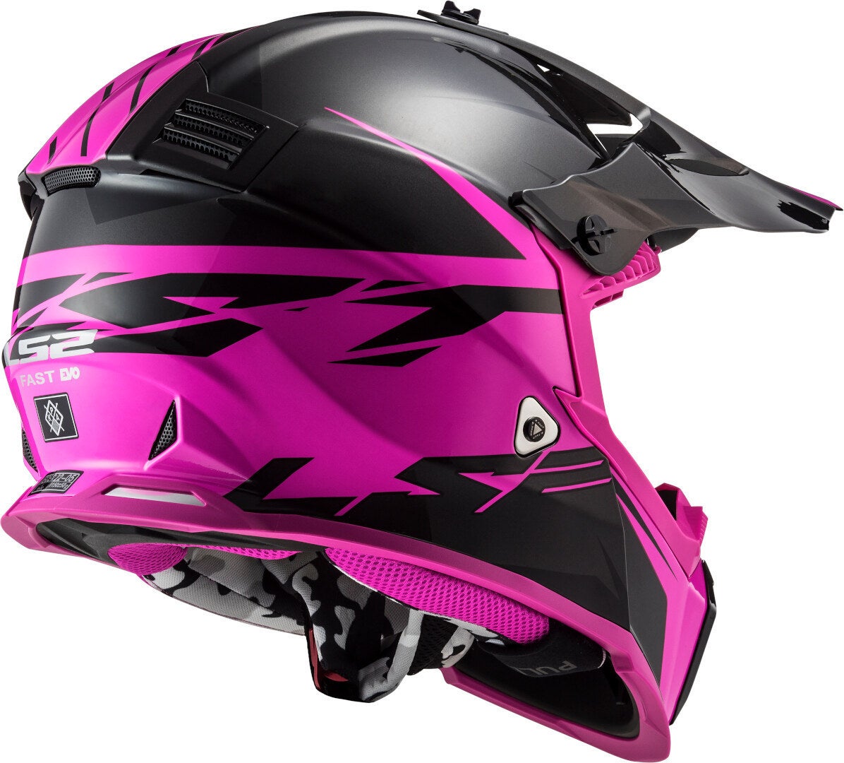 LS2 MX437 Fast Evo Roar Casco Motocross nero opaco/rosa L (59/60) Figura 5
