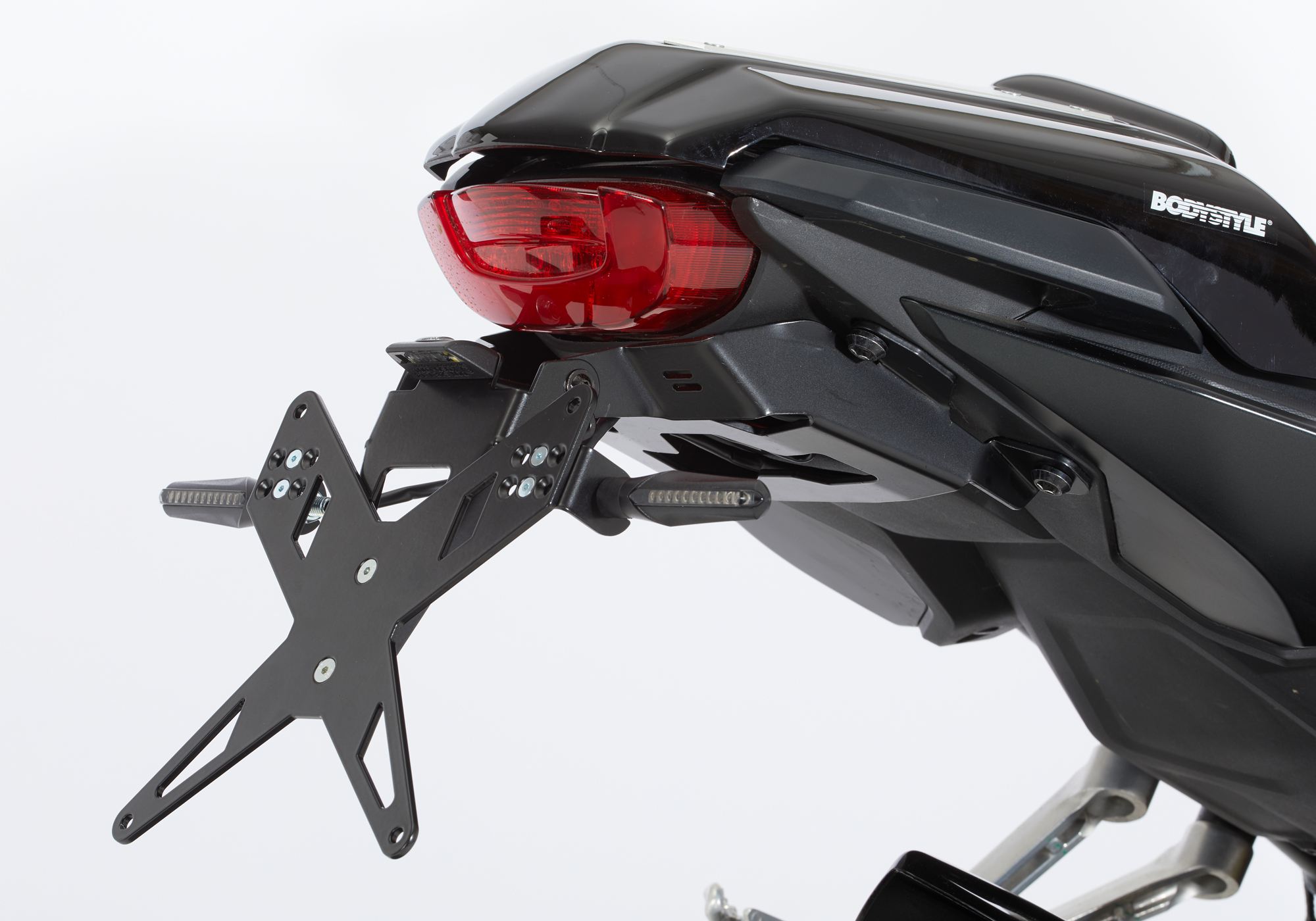 PROTECH registreringsskylt hållare kit inklusive reflektor och plåt ljus rostfritt stål / pulverlackerad aluminium svart Figur 1