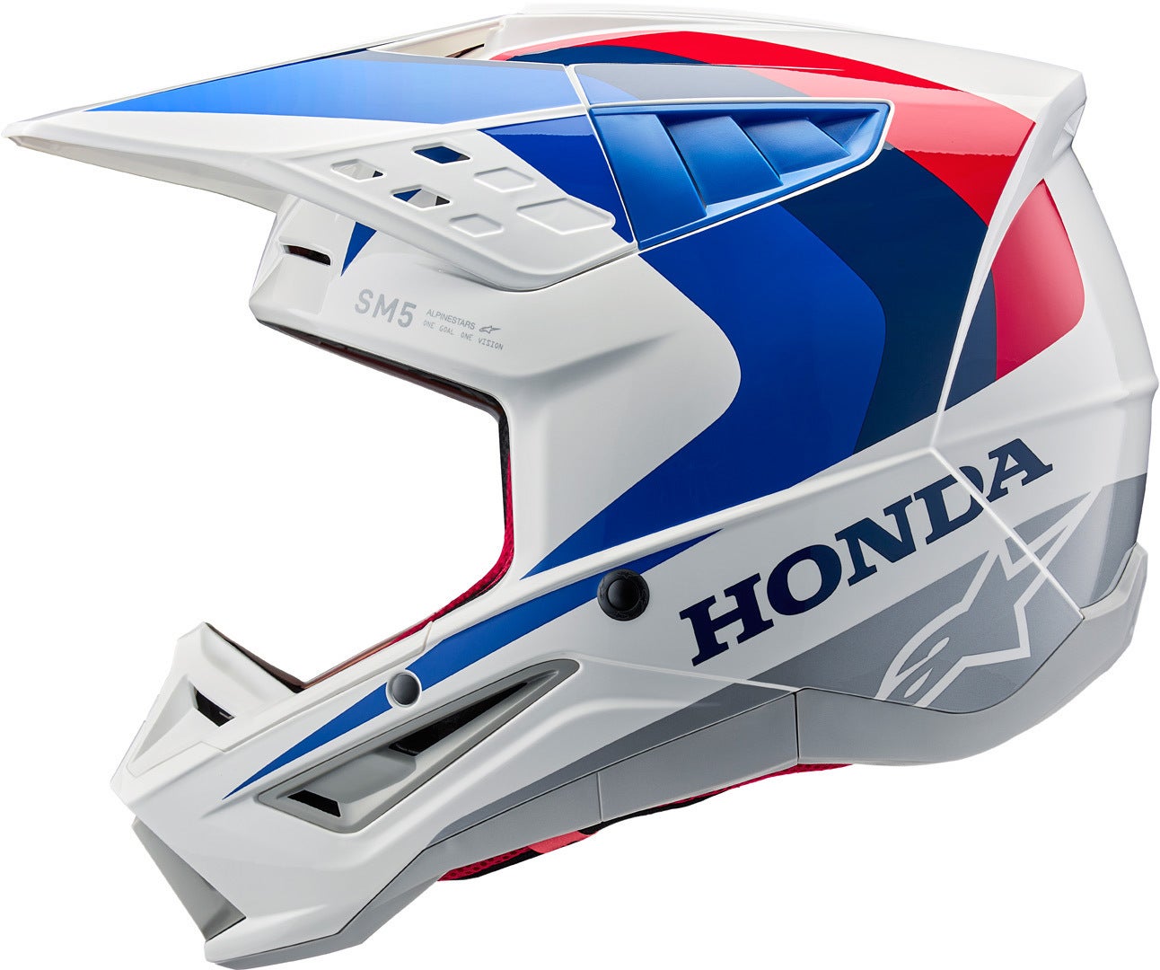 Alpinestars SM5 Honda Motocross Helmet white/blue/red S (55/56) Figure 5