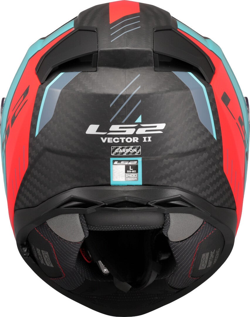 LS2 FF811 Vector II Carbon Grid Casco Rojo mate/turquesa XS (53/54) Figura 4