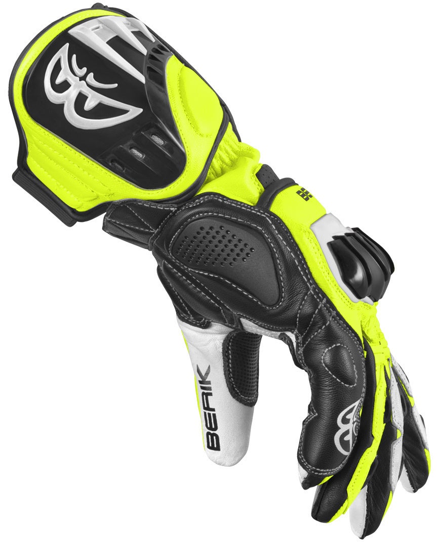 Berik Track Plus Motorcykel handsker sort/hvid/neongul 2XL Figur 3