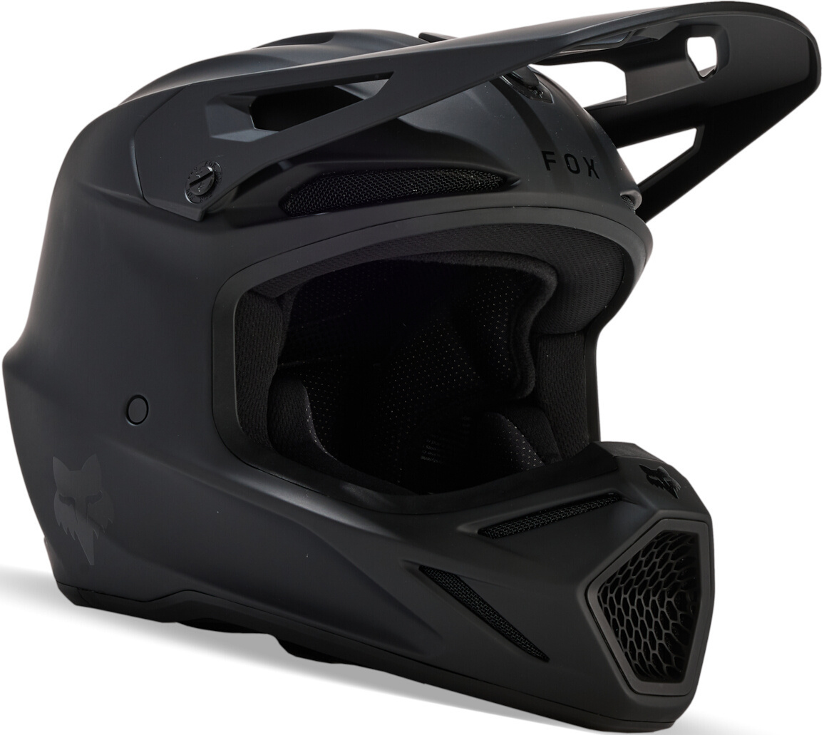 FOX V3 Solid Cască de motocross pentru tineret Black matt Y/S (49/51) Figura 1