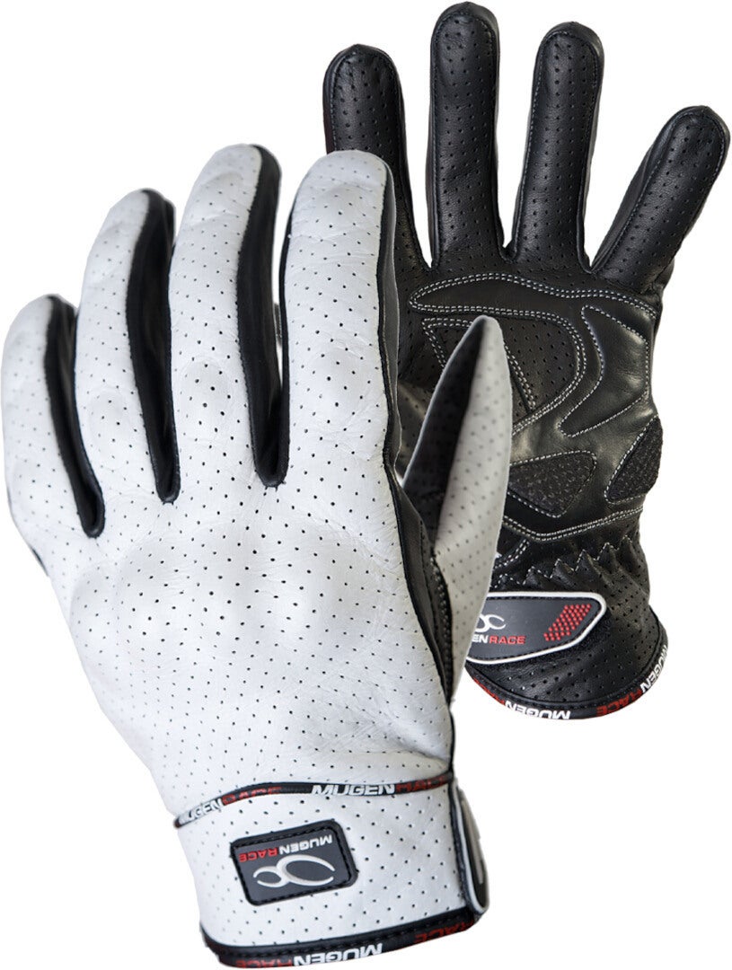 MUGENRACE Aeroflux perforerede motorcykelhandsker hvid/sort L Figur 1