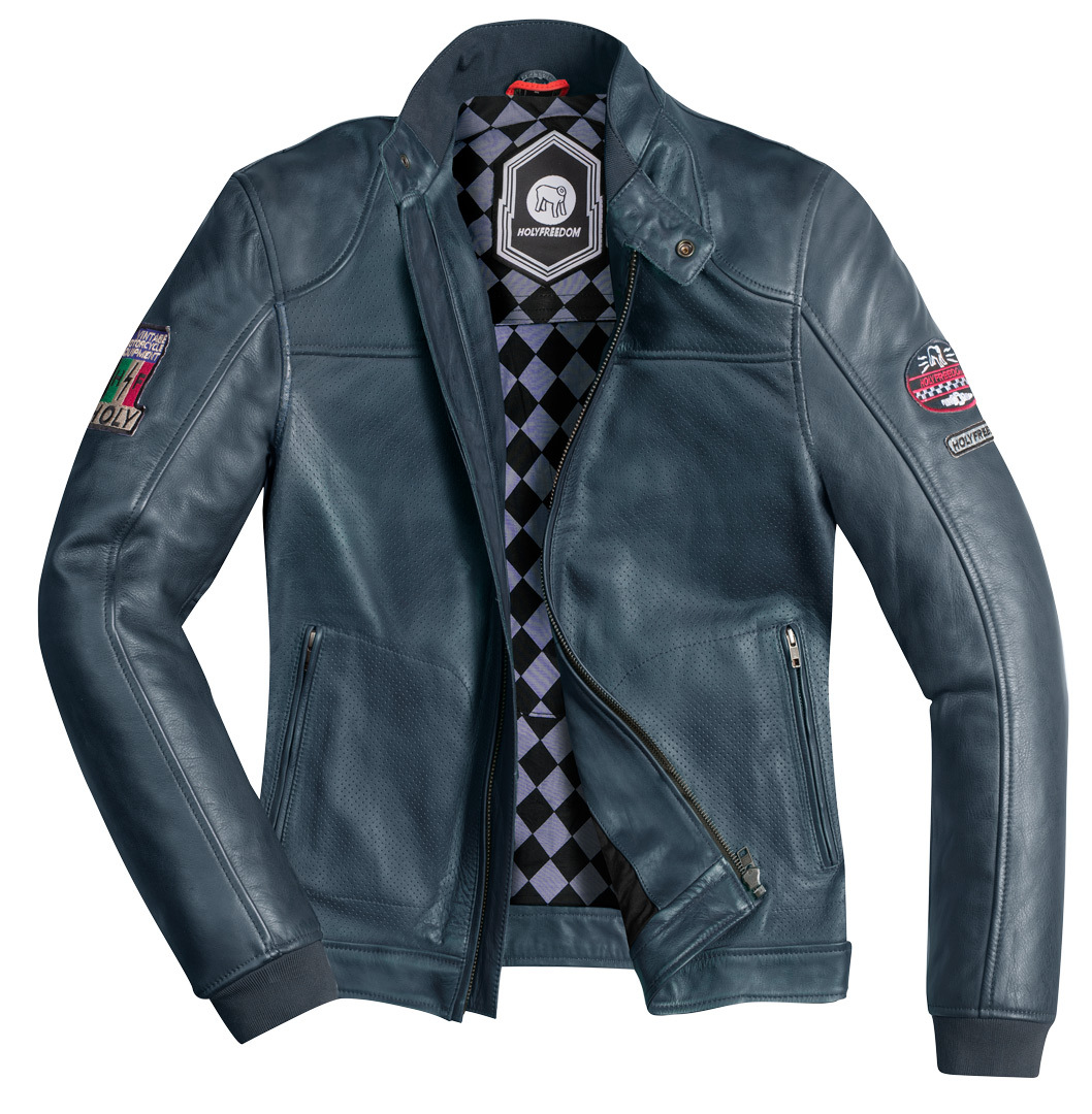 HolyFreedom Due Jachetă de piele de motocicletă albastru închis XL Figura 2